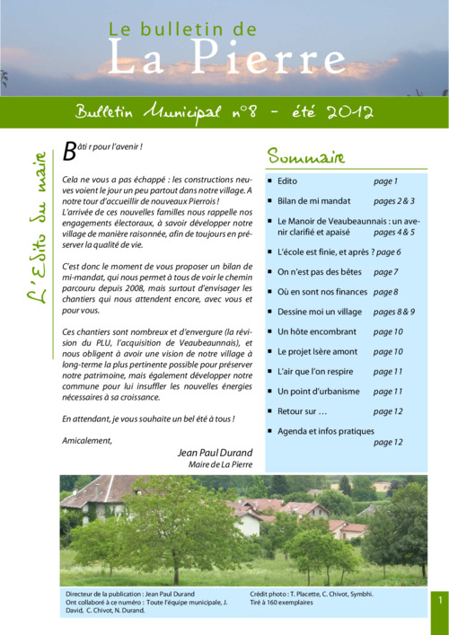 Bulletin n°8 — Été 2012