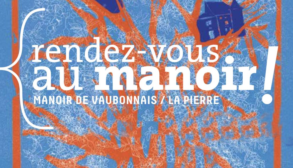 Affiche « Rendez-vous au manoir ! » pour un événement au manoir de Vaubonnais