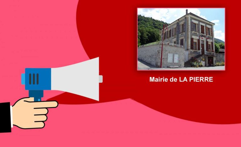 Illustration d'un mégaphone annonçant les informations de la mairie de La Pierre