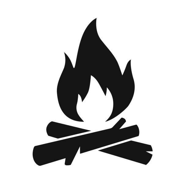 Icône d'une flamme sur un tas de bûches
