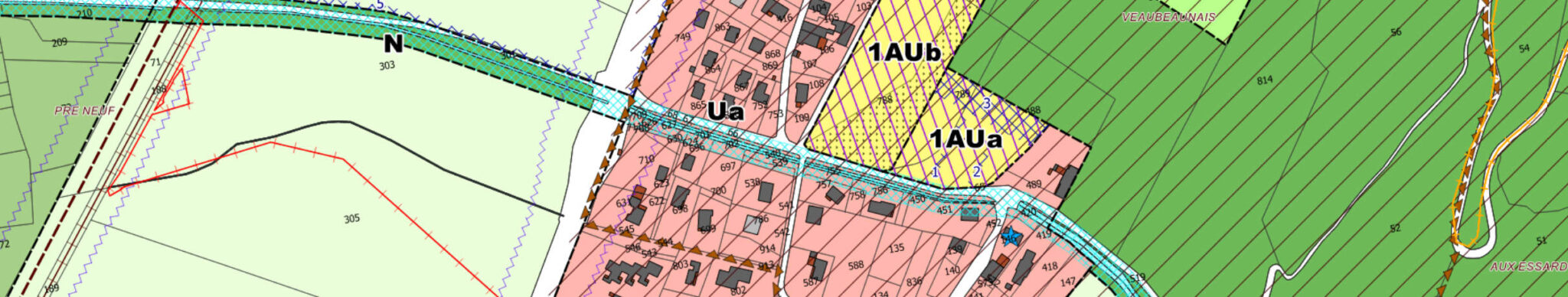 Extrait du plan de zonage du PLU de La Pierre