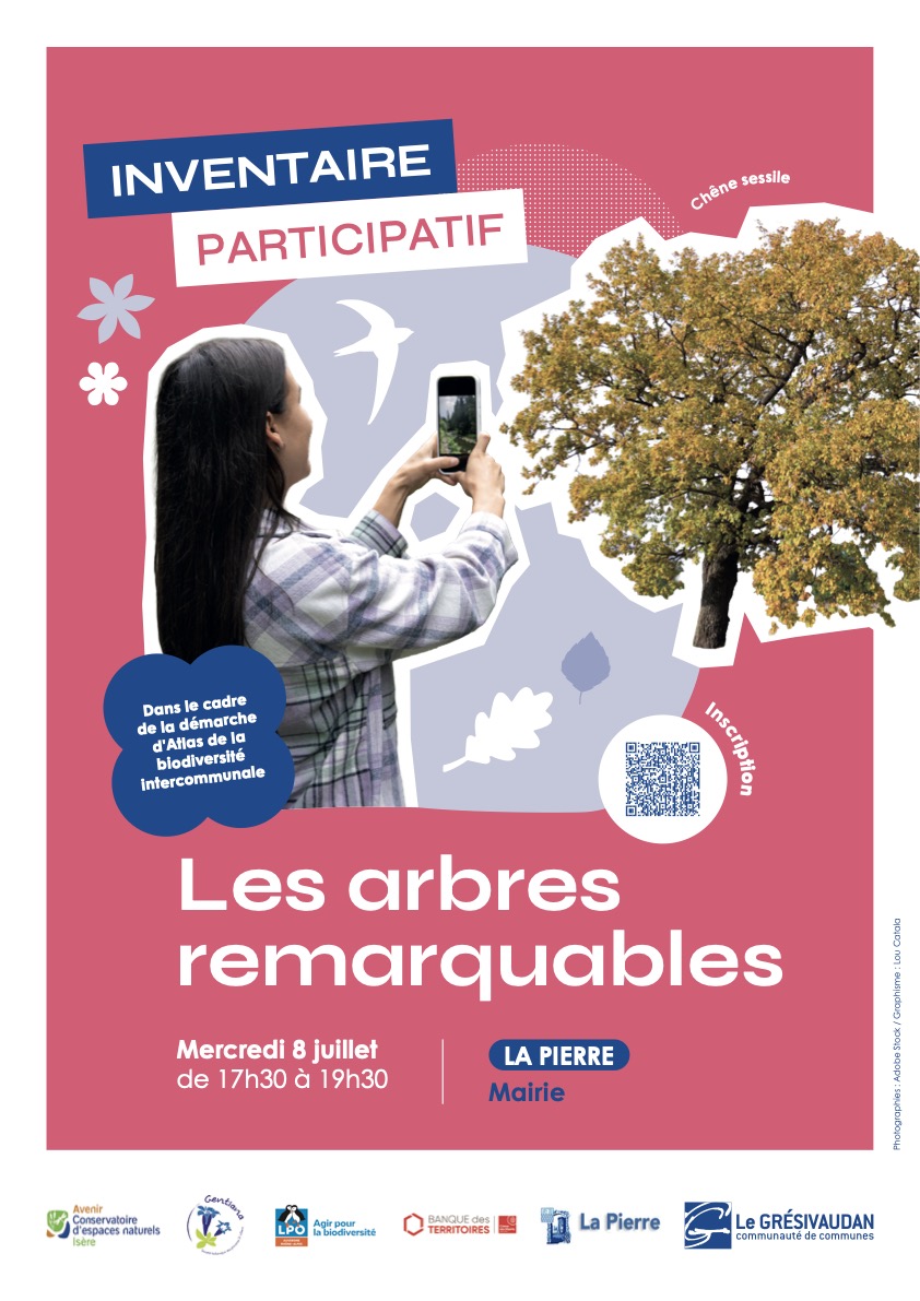 Affiche de l'inventaire participatif des arbres remarquables, 8 juillet 2026